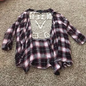 Lace back flannel